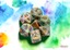 Polyhedral 7-Dice Set CHX27441 - Festive Vibrant/Brown
